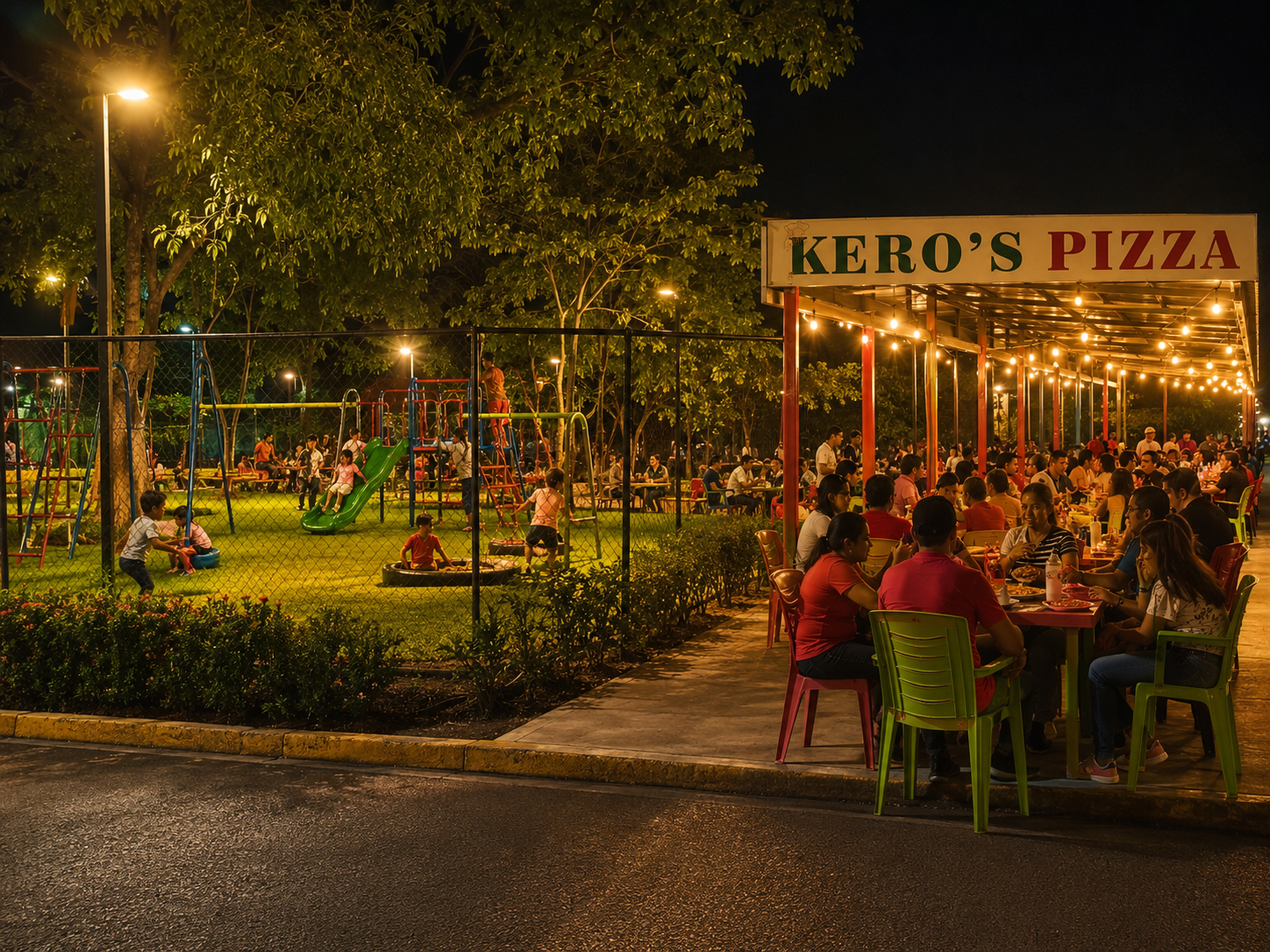Parque infantil completo de Kero's Pizza